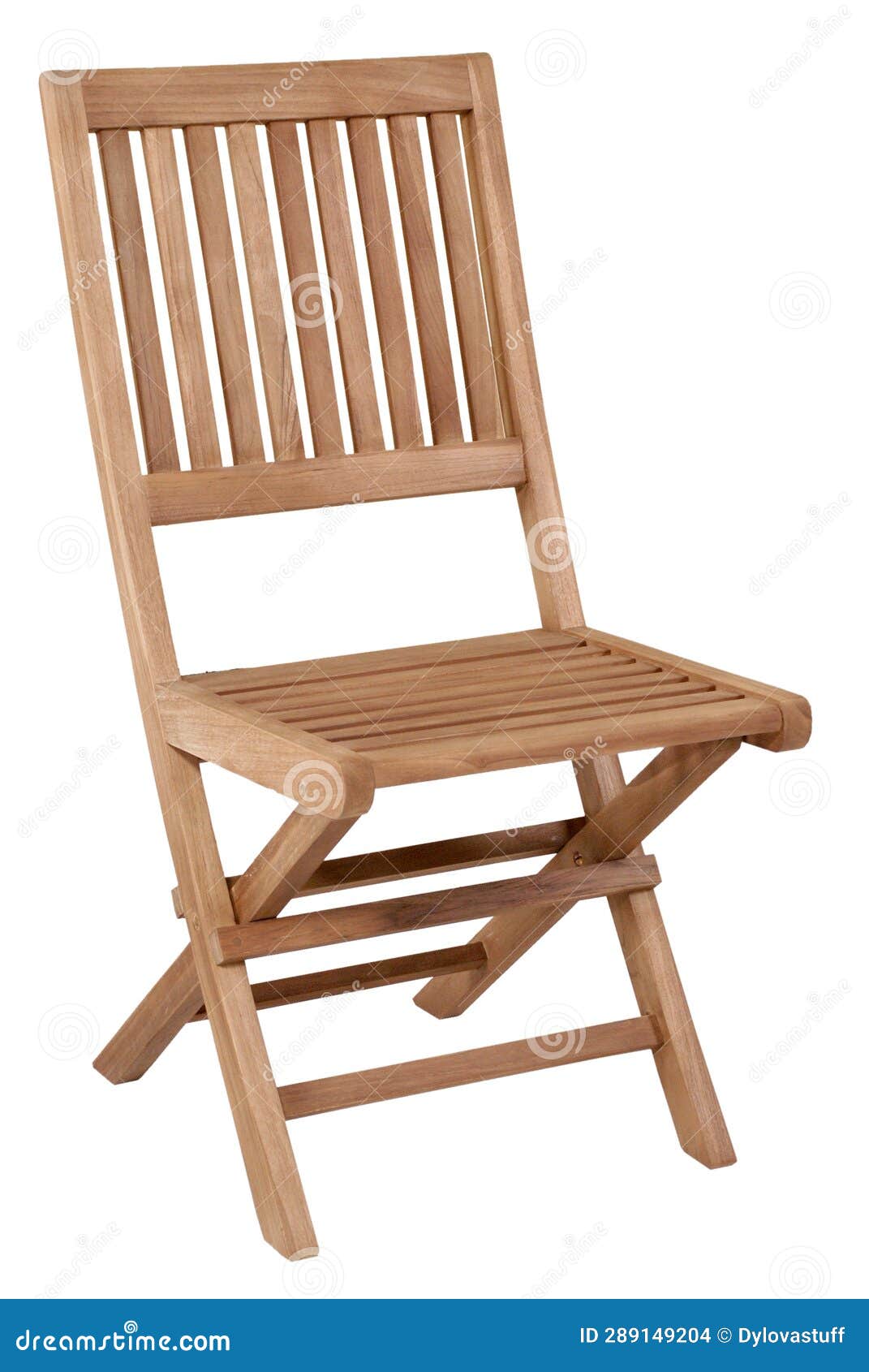 a teak wooden chair  on a white background