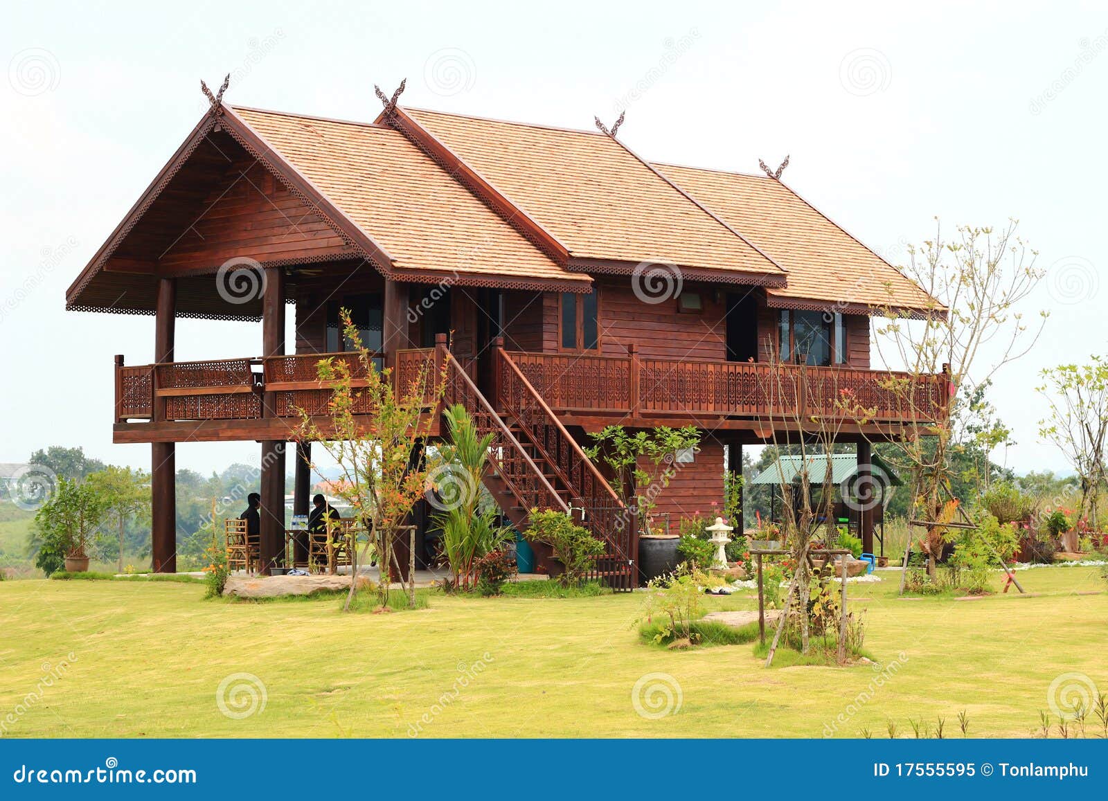 Teak house  stock image Image of thailand  design  tree 