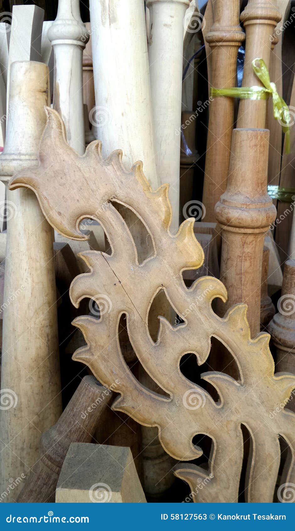 Teak Wood Carving for Decoration Interior Work Stock Image Image of