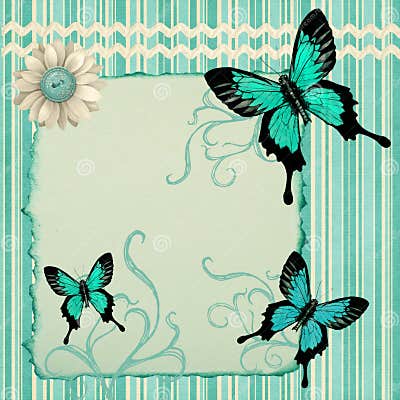 Teal Butterfly Stationary stock illustration. Illustration of ...
