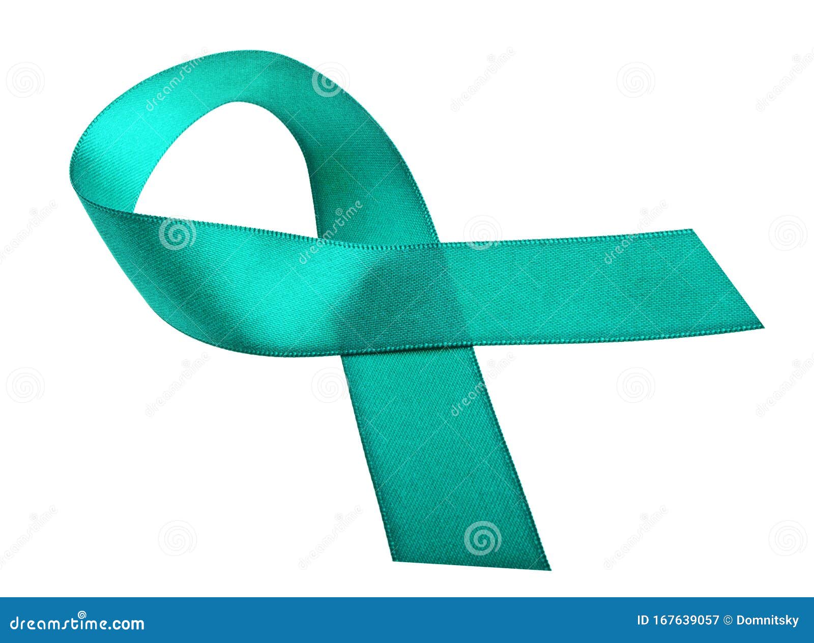Teal Ribbon On A White Background Stock Image - Image of bullying