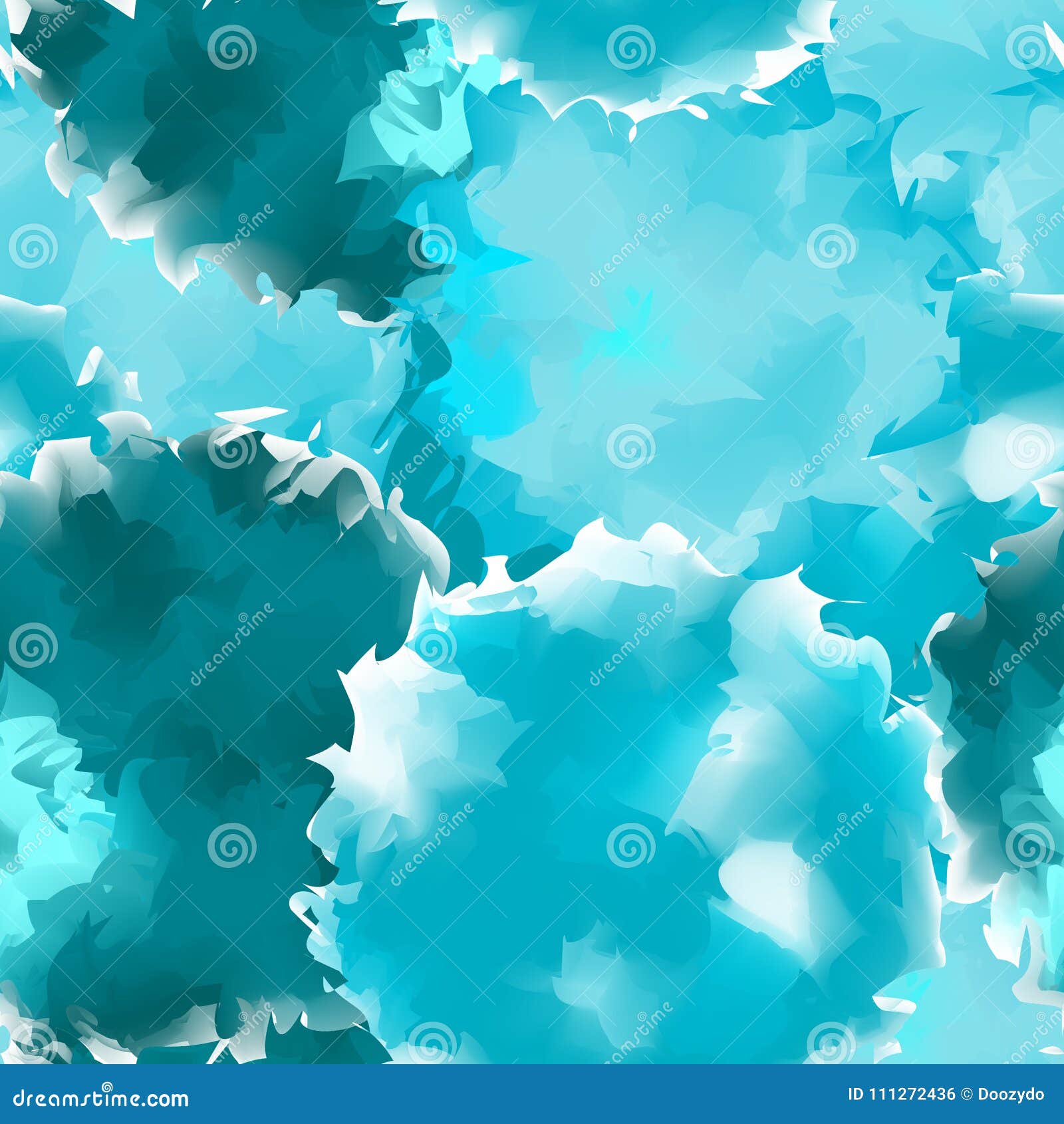Teal Seamless Watercolor Texture Background. Stock Vector