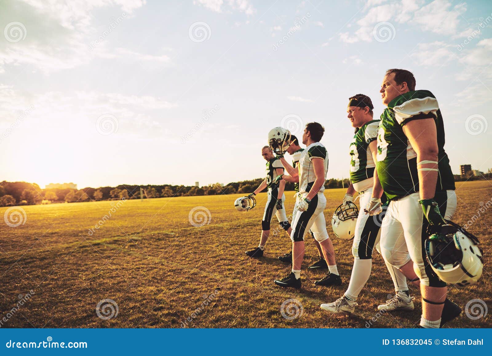 Team of American Football Players Walking Off a Sports Field Stock Image -  Image of group, people: 136832045