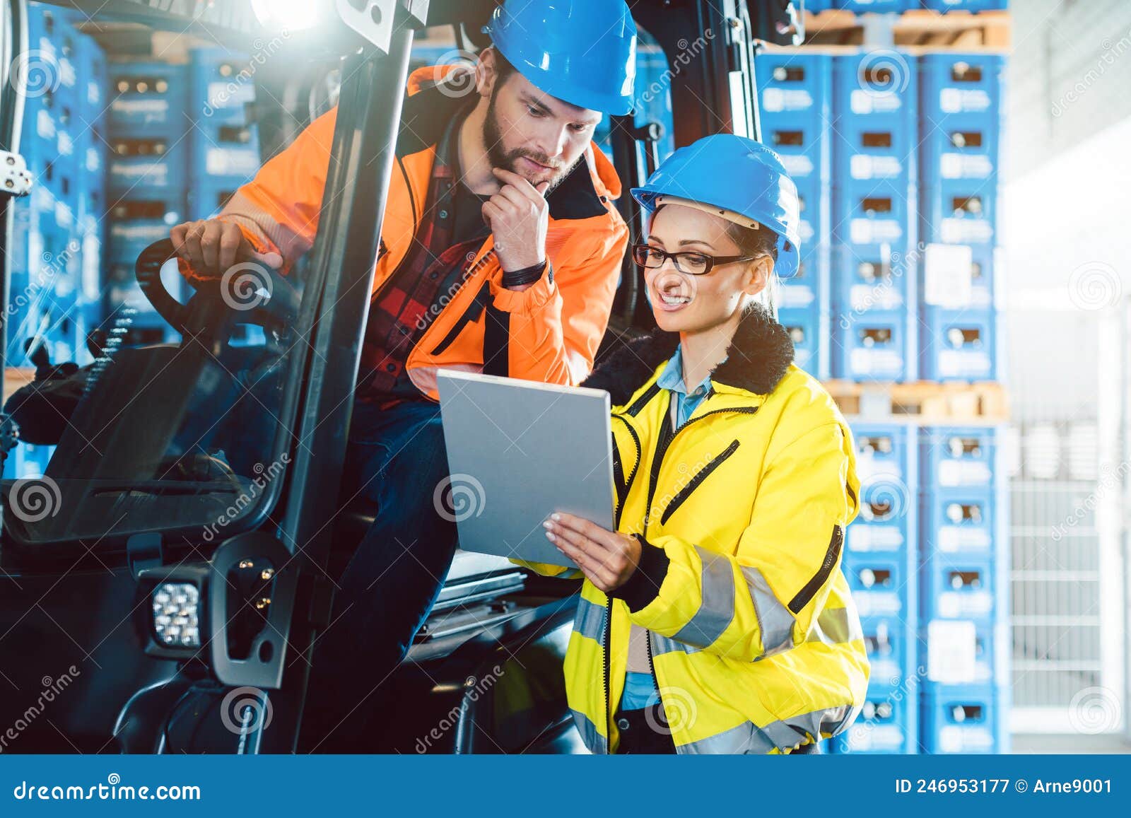 Team in Beverage Logistics on Deployment Briefing Stock Image Image