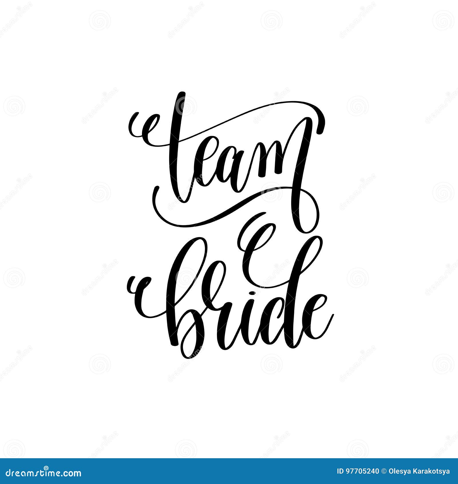Download Team Bride Black And White Hand Lettering Script Stock ...