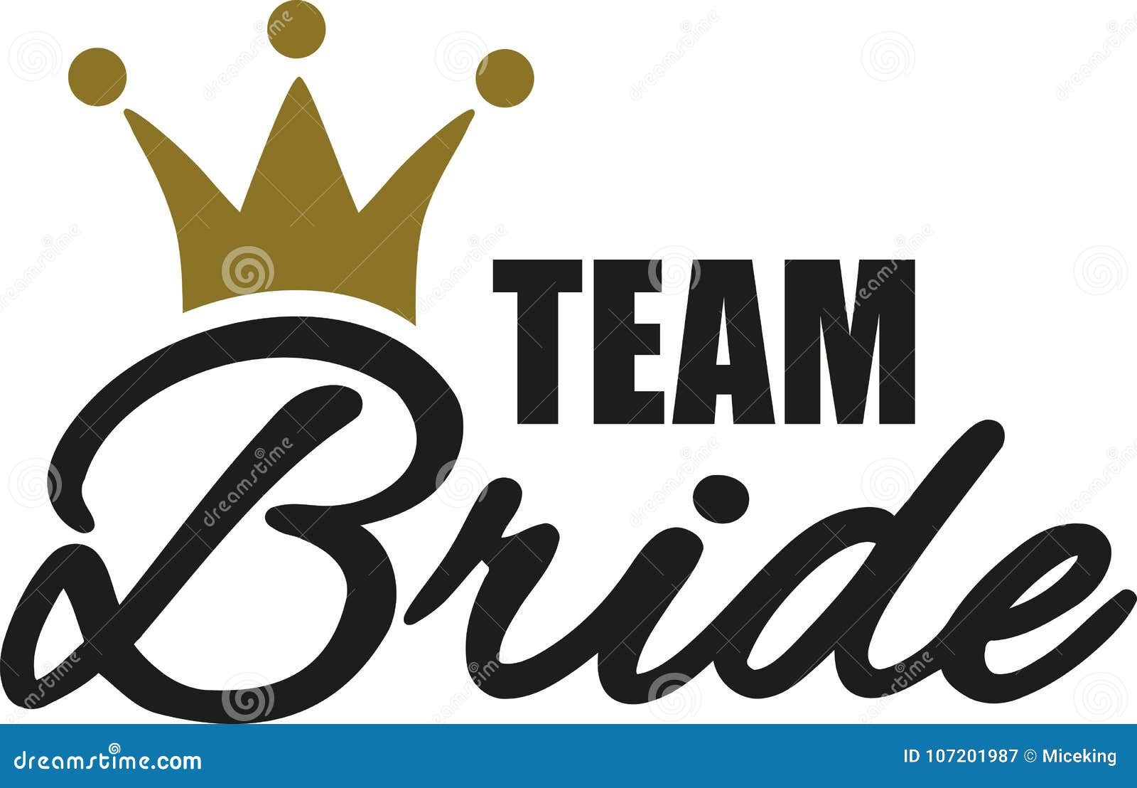 Team Bride With Golden Crown Stock Vector Illustration Of