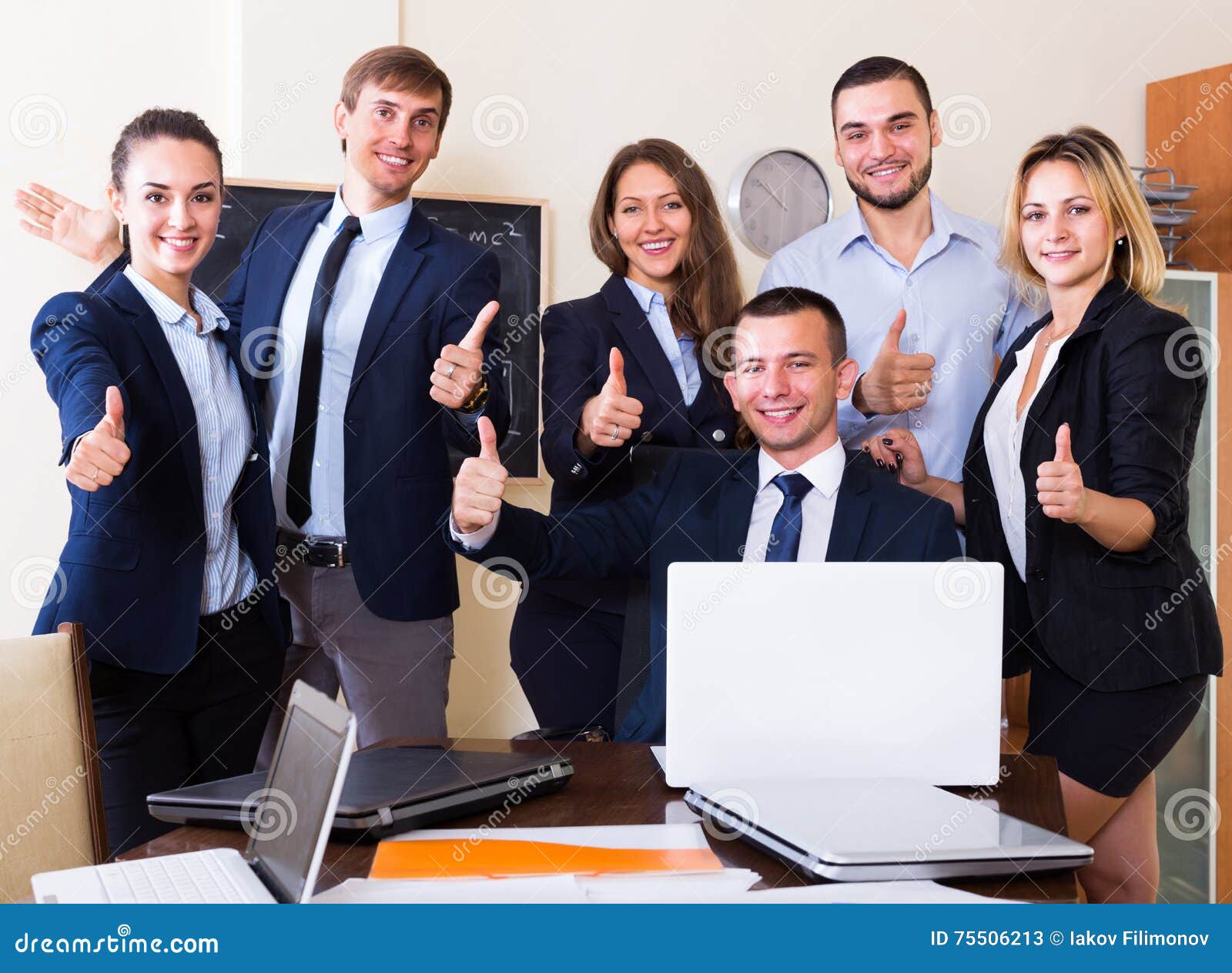 Team of Business Partners Professional Posing Stock Image Image of