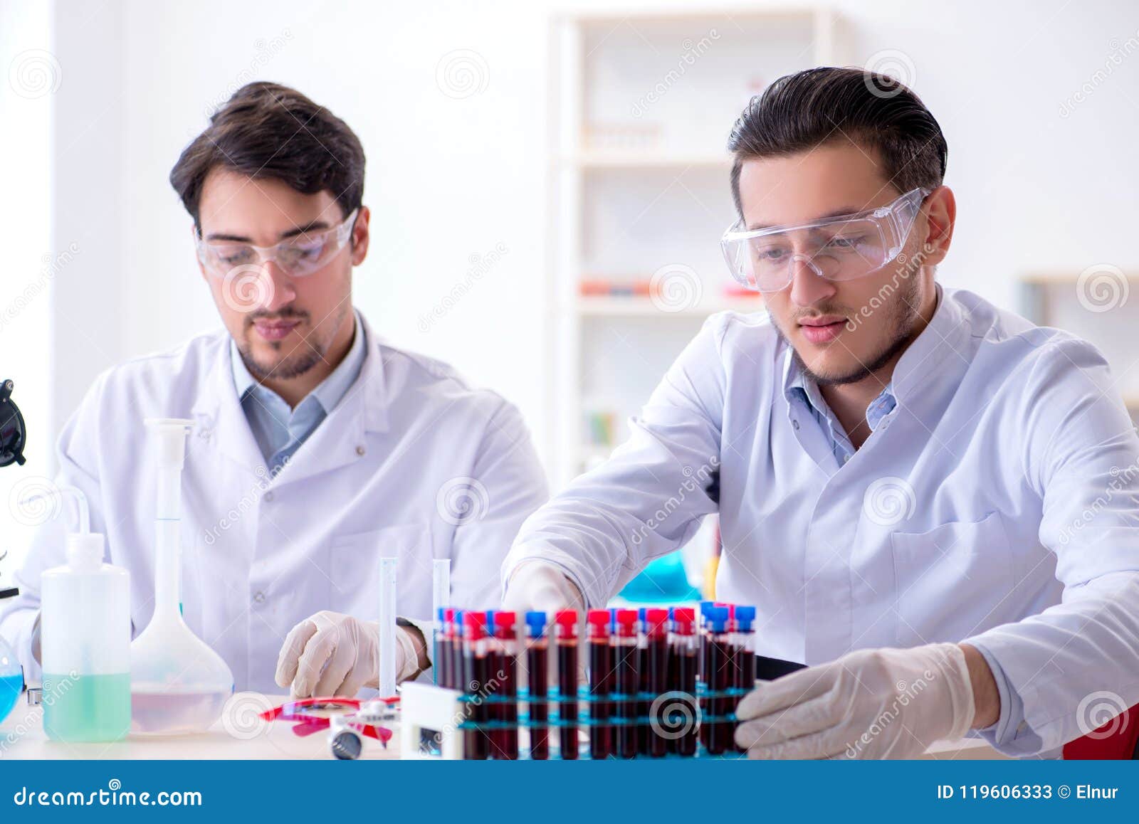 The Team of Chemists Working in the Lab Stock Image Image of