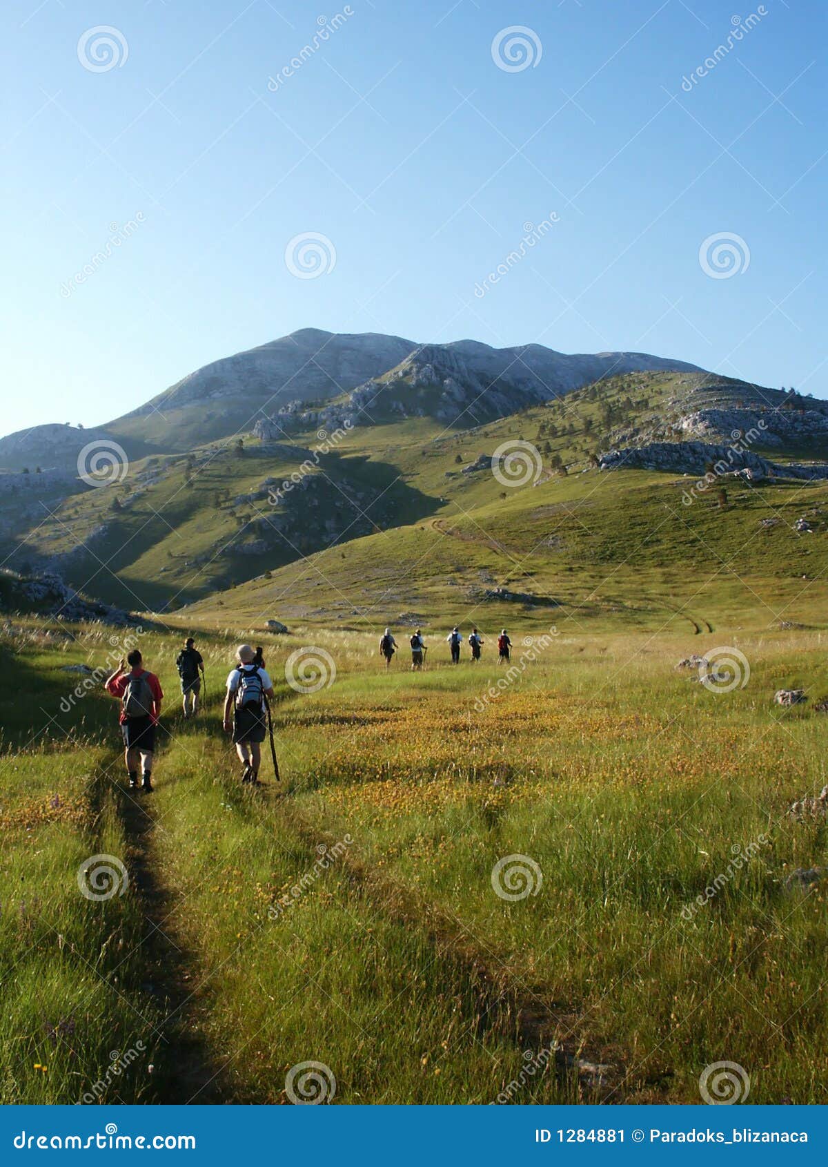 team climbing on highest croatian mountain