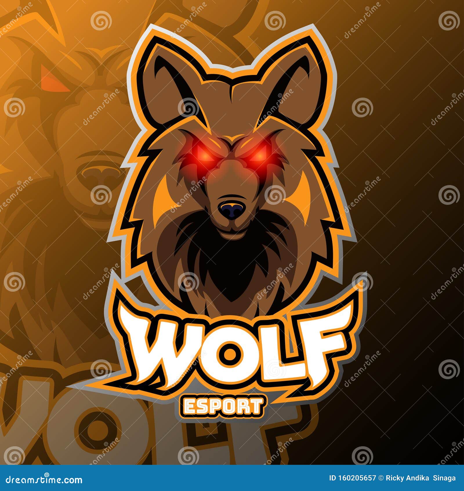 E-sports Team Logo Design with Wolf Free Vector Stock Vector - Illustration  of company, community: 160205657