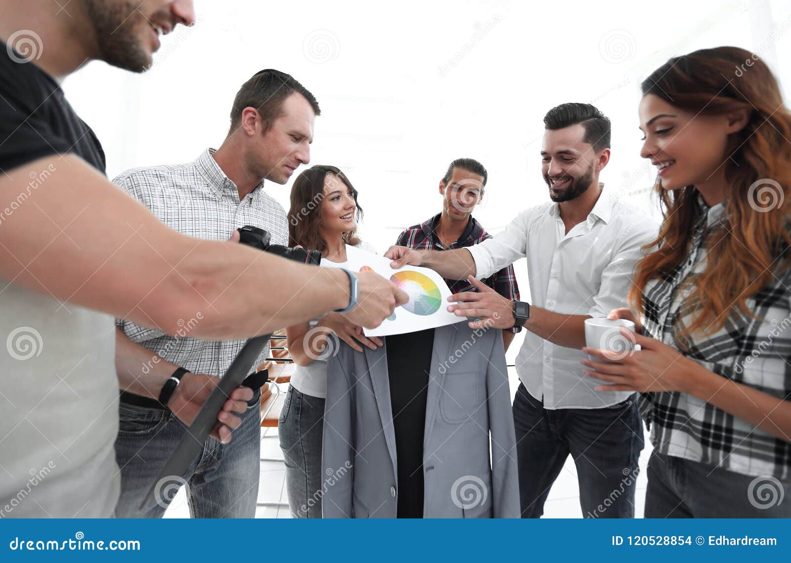 Team of Designers Discussing the Color Palette Stock Photo - Image of ...