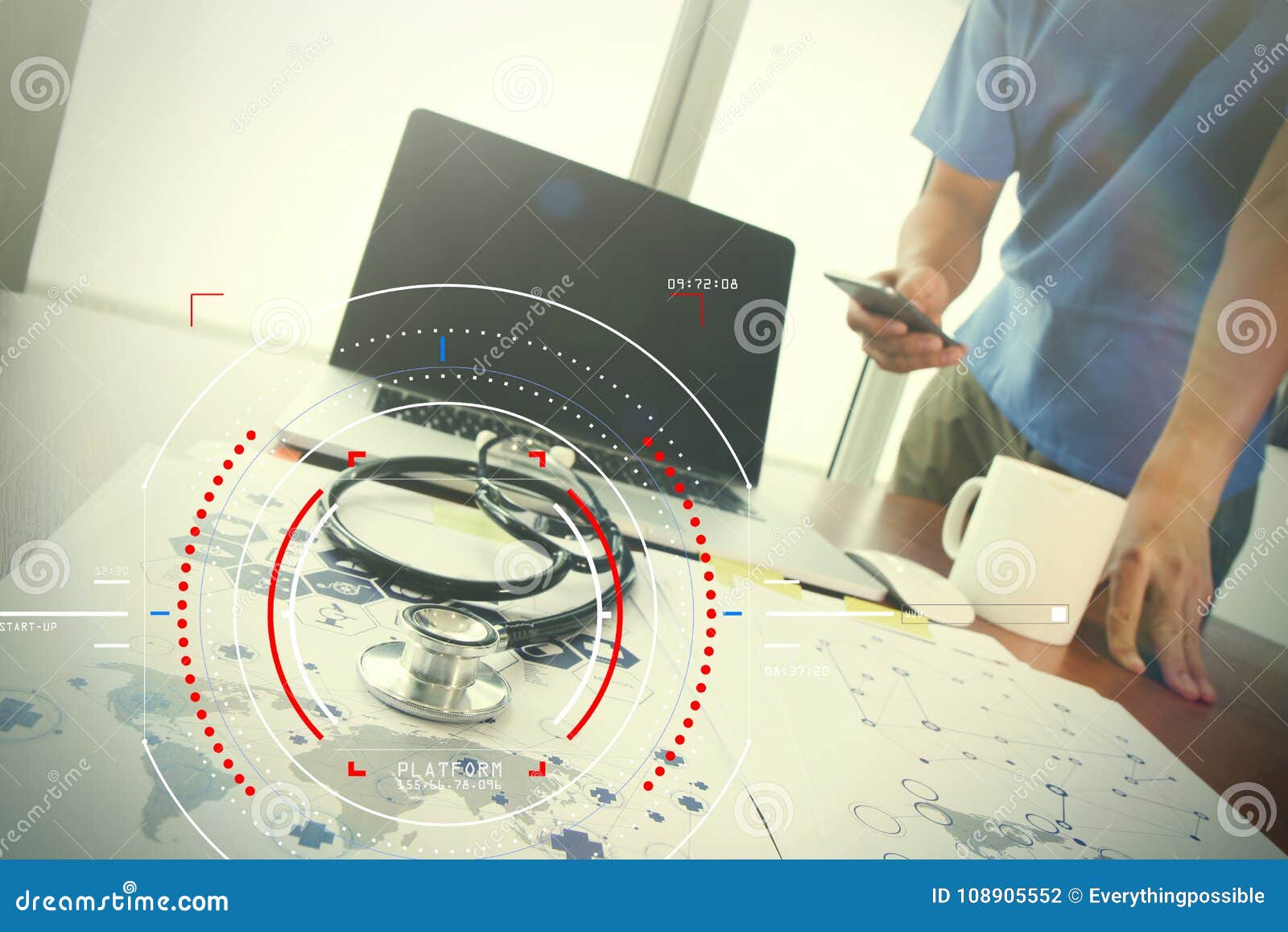 team doctor working with laptop computer in medical workspace of