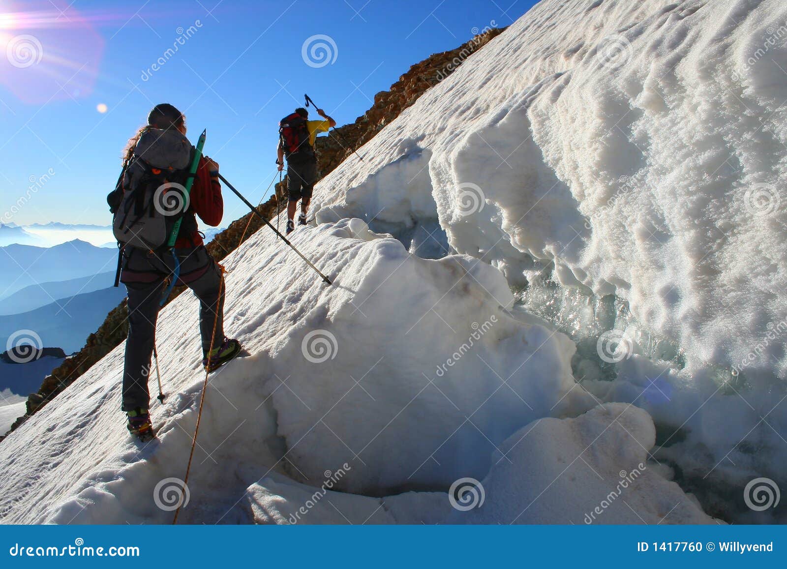 Team Doing a Dangerous Climbing Stock Photo Image of extreme, morning