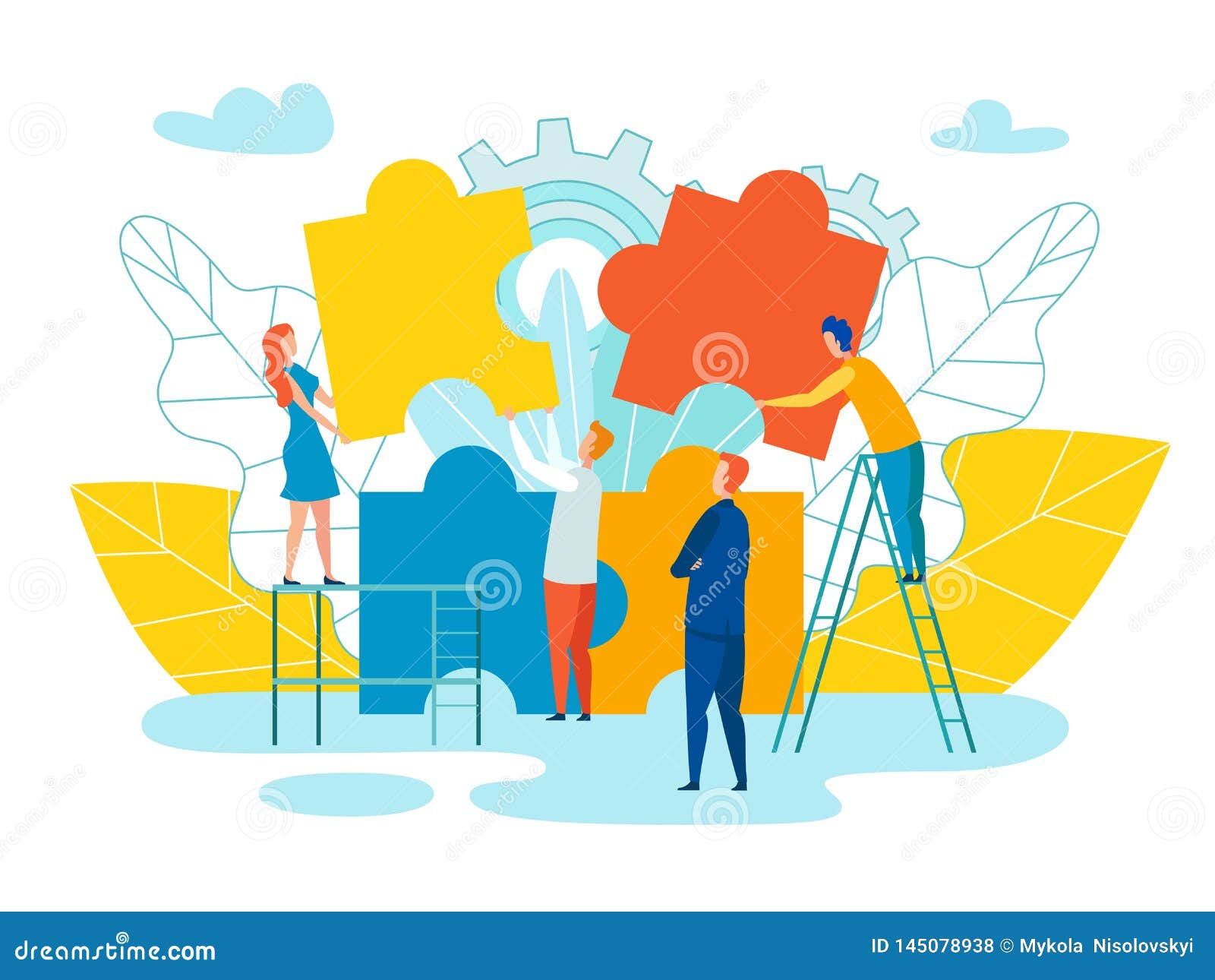Team Formation and Development Vector Illustration Stock Vector