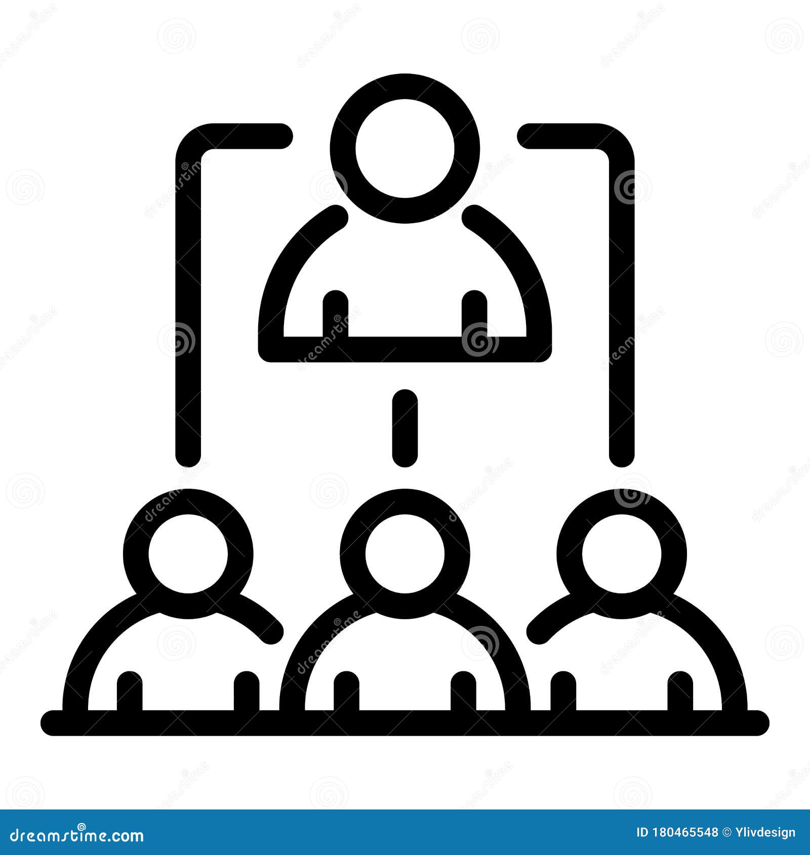 Team Meeting Icon, Outline Style Stock Vector - Illustration of leader ...