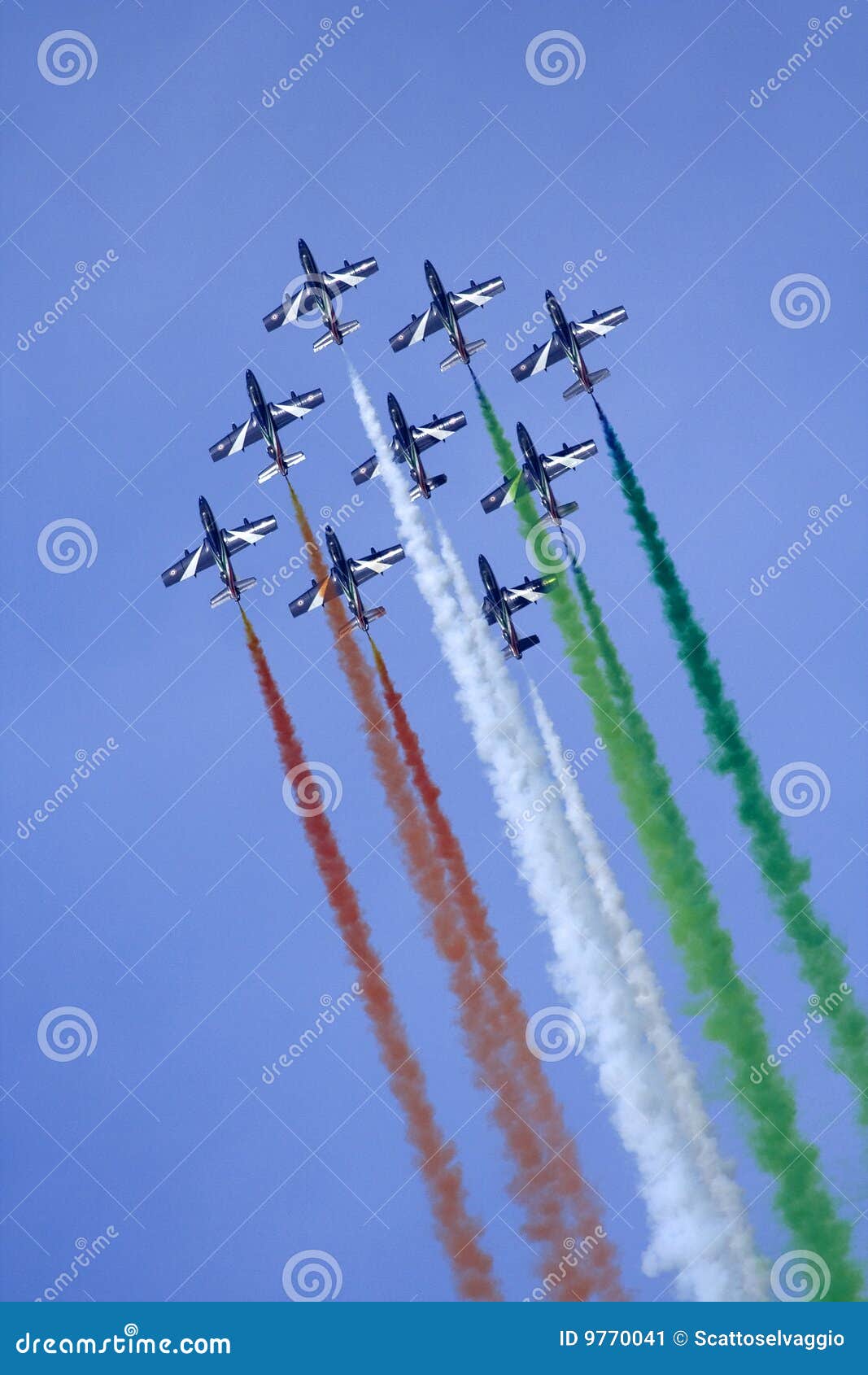 team of nine aerobatic aircrafts