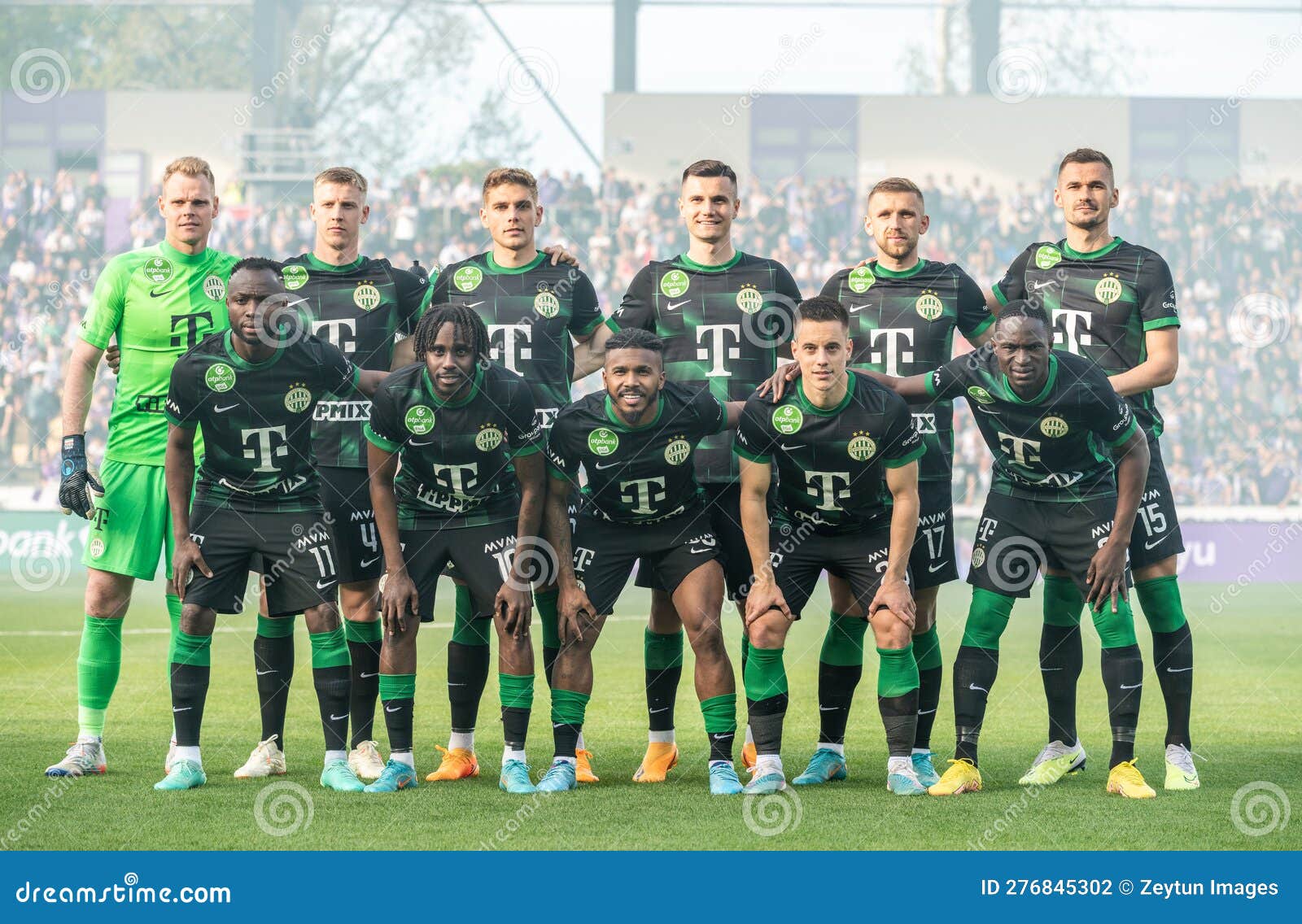 BUDAPEST, HUNGARY - MAY 7, 2016: The Team Of Ferencvarosi TC Celebrate With  The Goblet During The Hungarian Cup Final Football Match Between Ujpest FC  And Ferencvarosi TC At Groupama Arena On