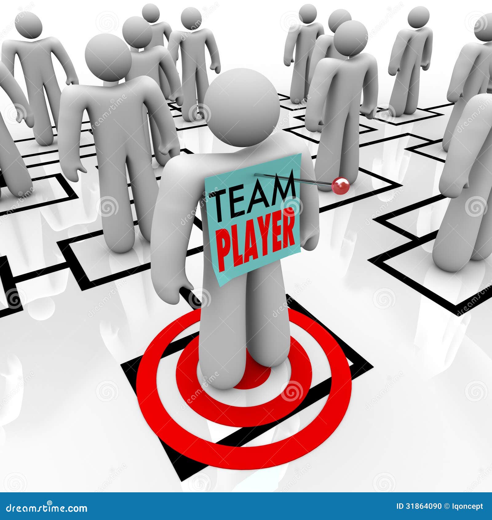 team player targeted in organizational org chart teamwork