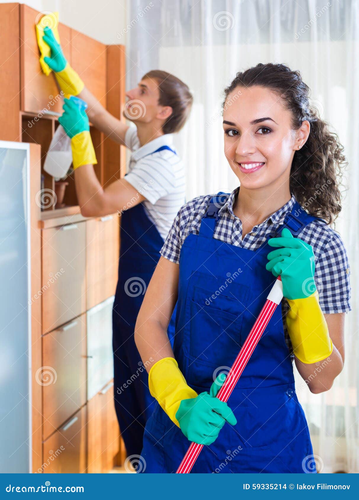 Team of Professional Cleaners in Office Stock Photo Image of business