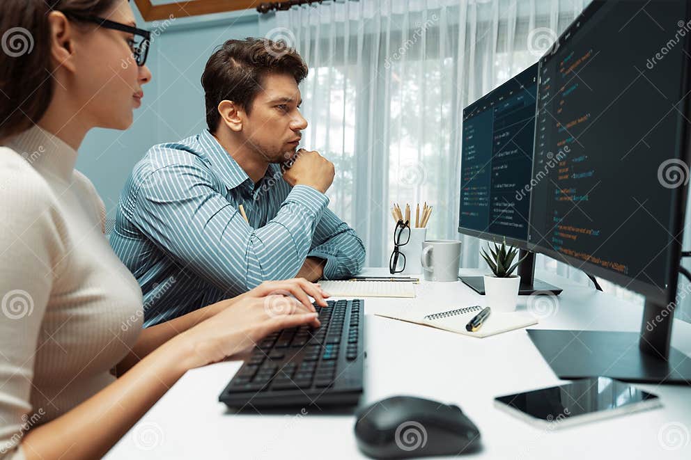 Team Developers Program Thinking Newest Coding Creative Website ...