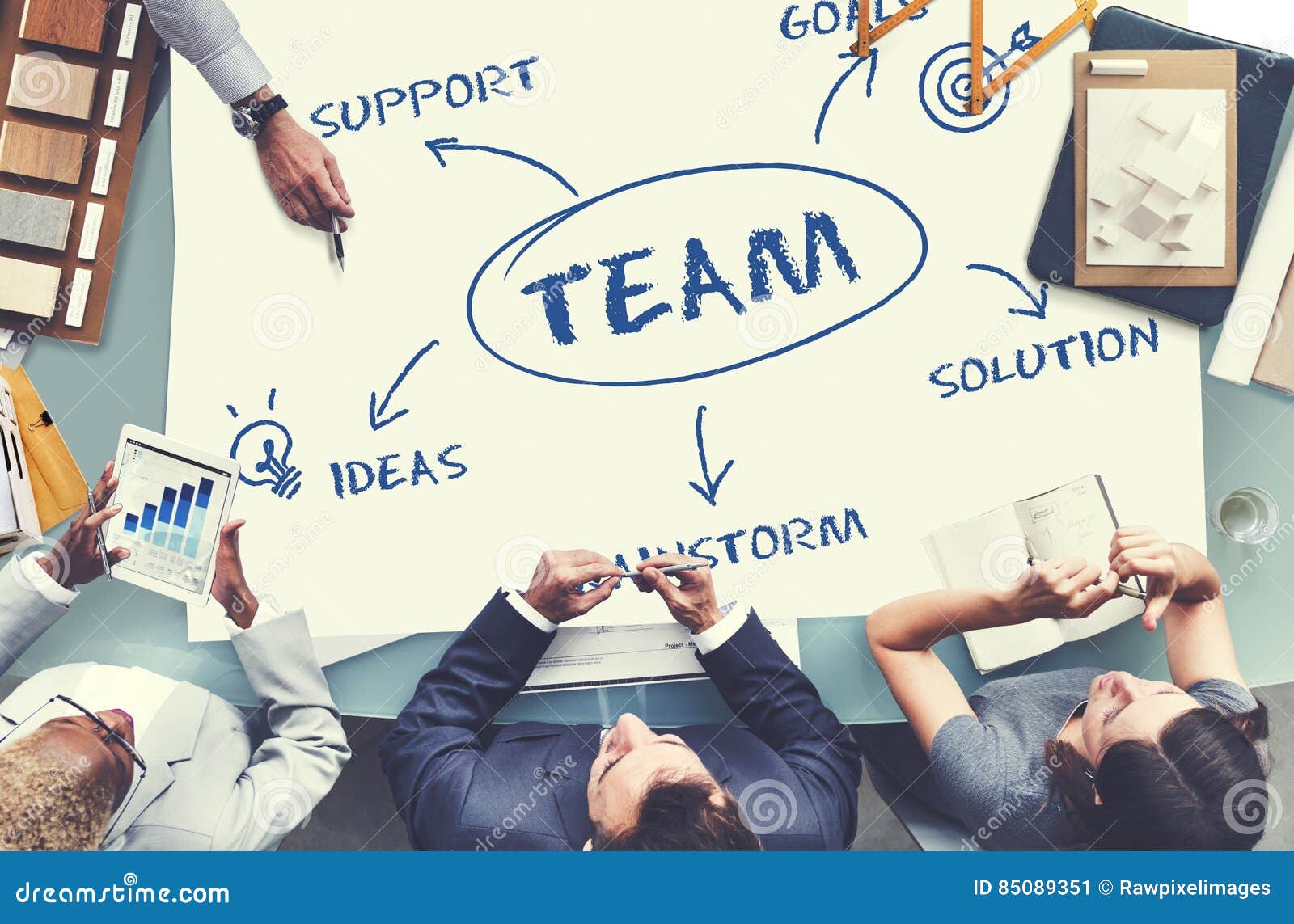 Team Support Ideas Business Concept Stock Image - Image of interior, occupation: 85089351