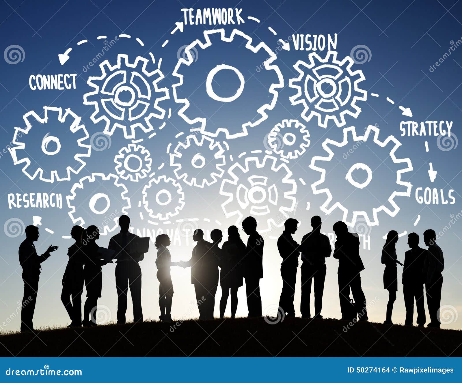 team teamwork goals strategy vision business support concept