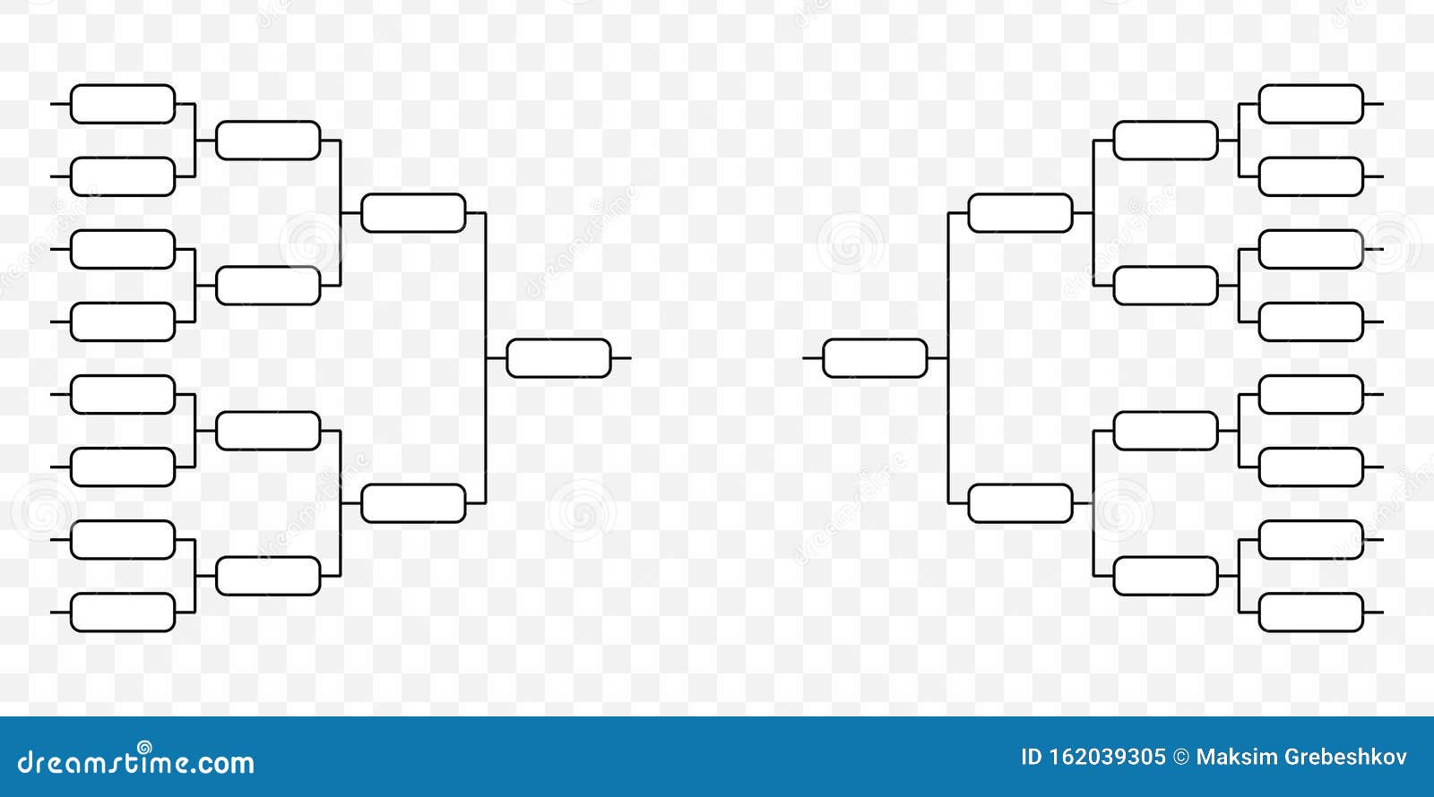 8 Team Tournament Bracket Single Elimination Bracket Isolated On White