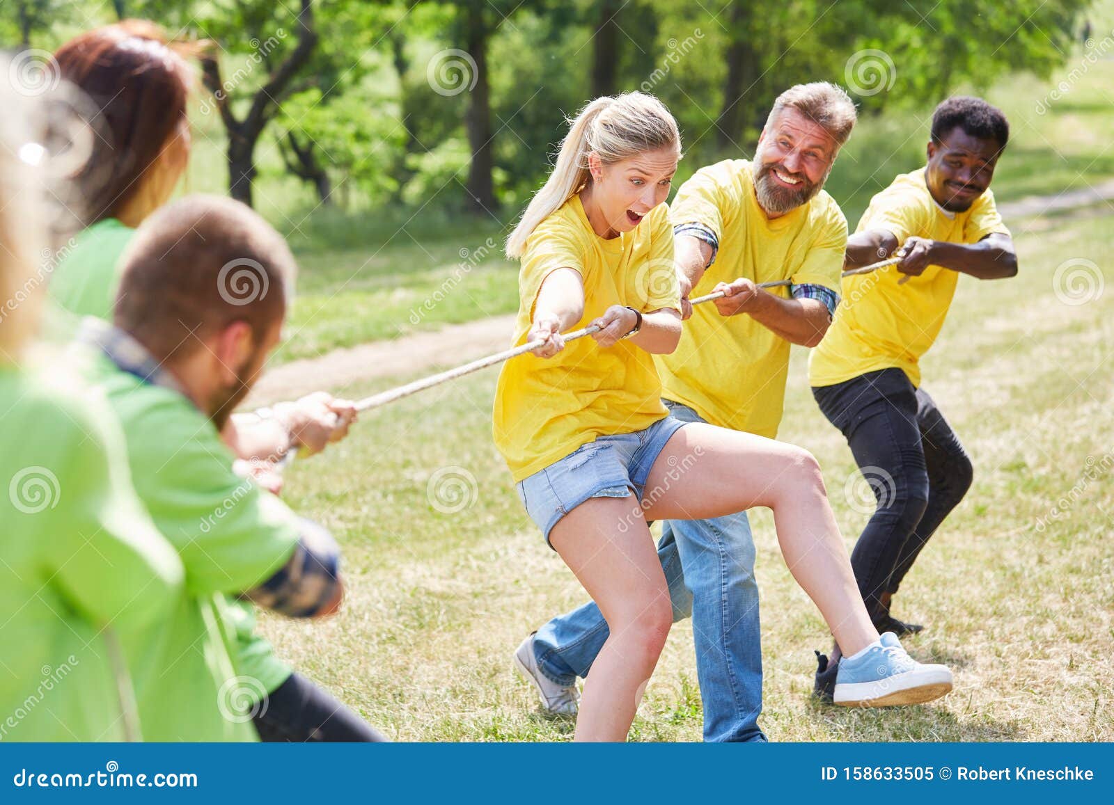 Team in Tug of War As Teambuilding Exercise Stock Image - Image of ...