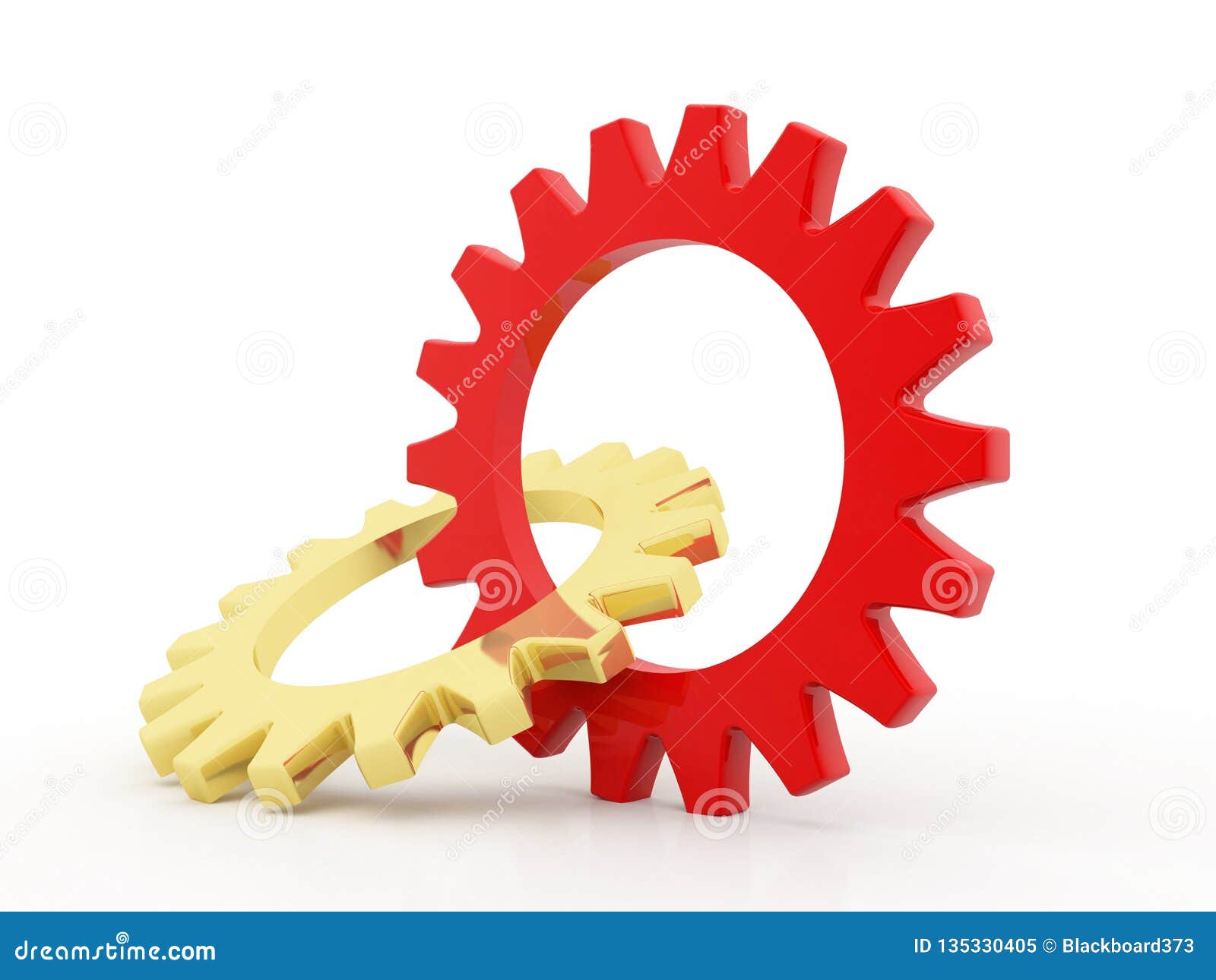 Team Work Concept, 3D Gears Working in Team, Gear Mechanism Concept. 3d