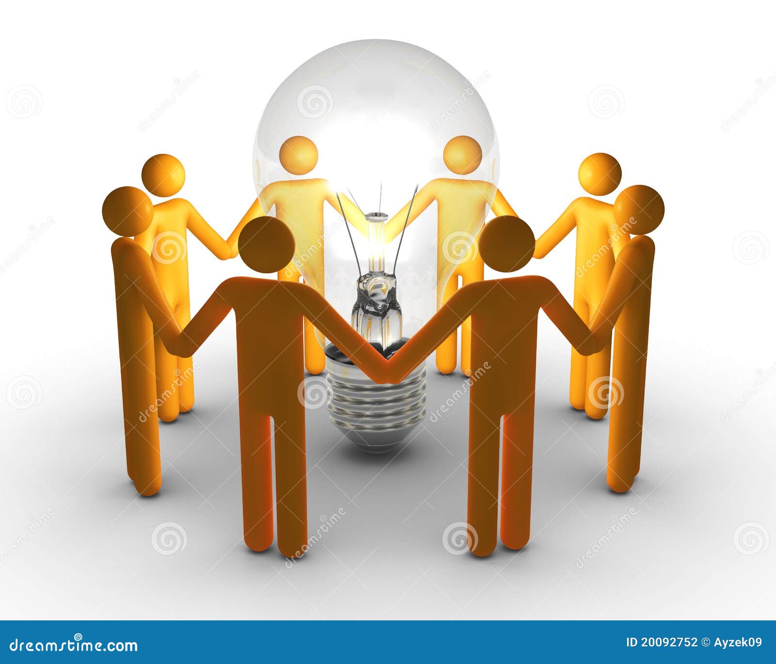 Team work for ideas stock illustration. Illustration of light - 20092752