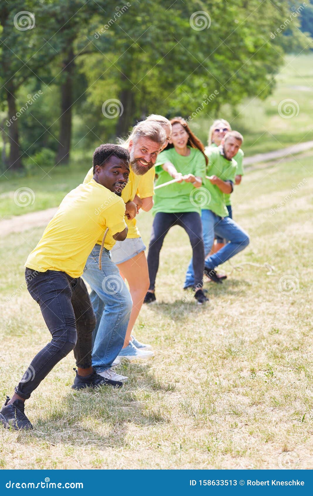 Teams Measure Forces in Tug-of-war Stock Image - Image of outside, pull ...