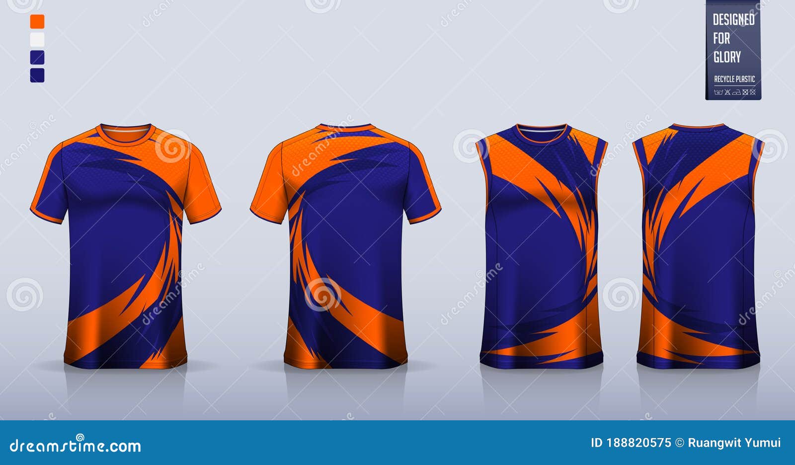 blue and orange soccer jersey