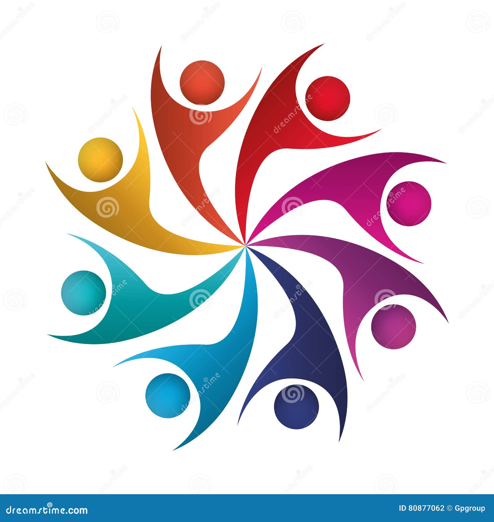 Teamwork with Abstract Figure Human Stock Vector Illustration of love, leader 80877062