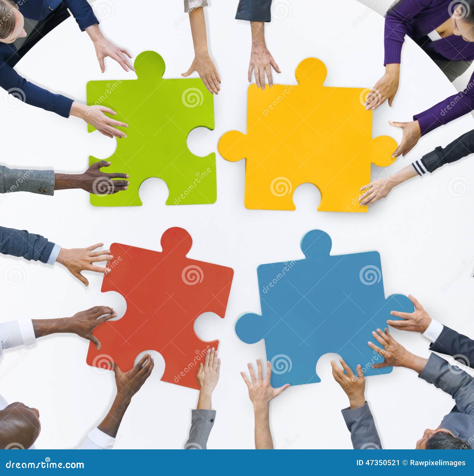 teamwork business team meeting unity jigsaw puzzle concept