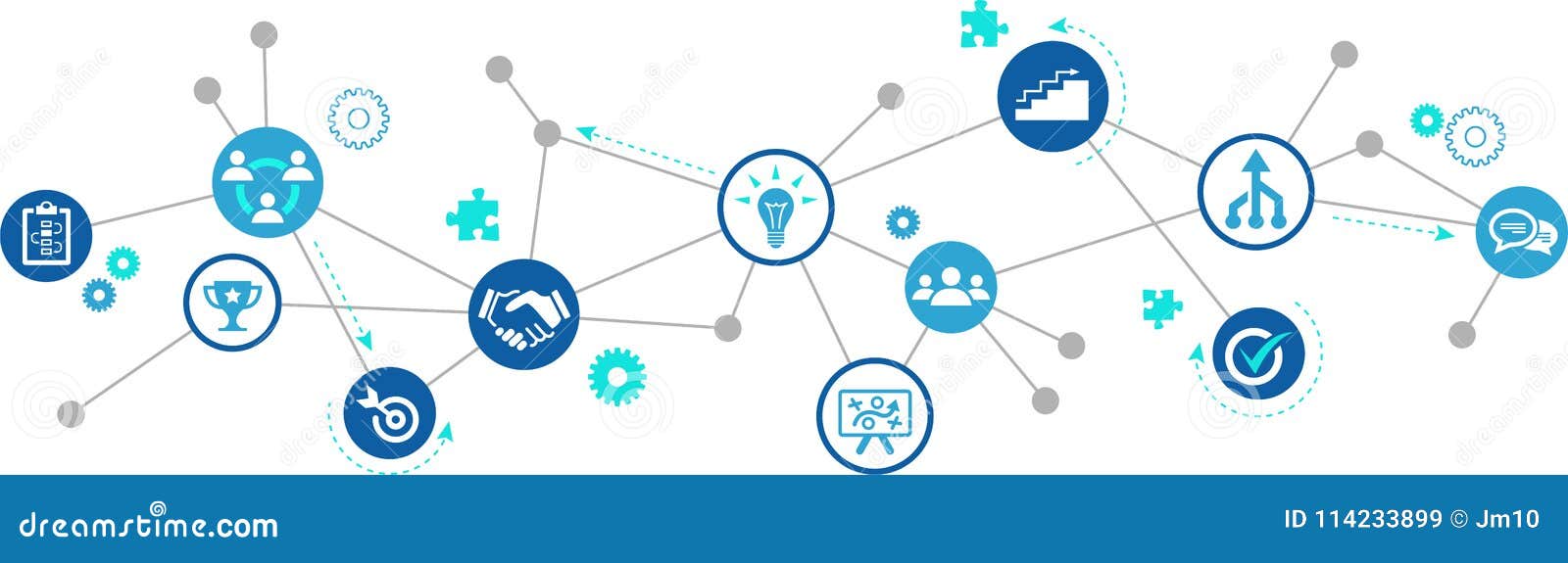 teamwork concept illustration cooperation goals networking strategy