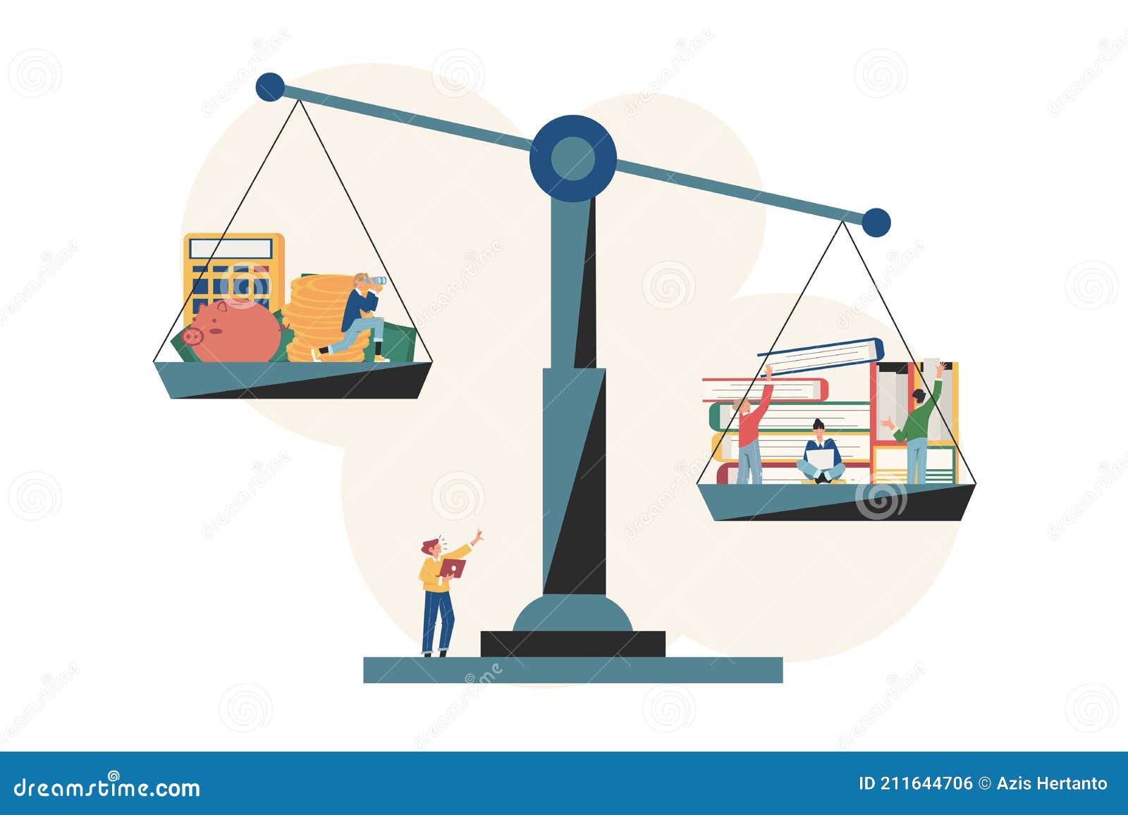 Good And Bad In Balance Pictured As Balanced Balls On Scale That