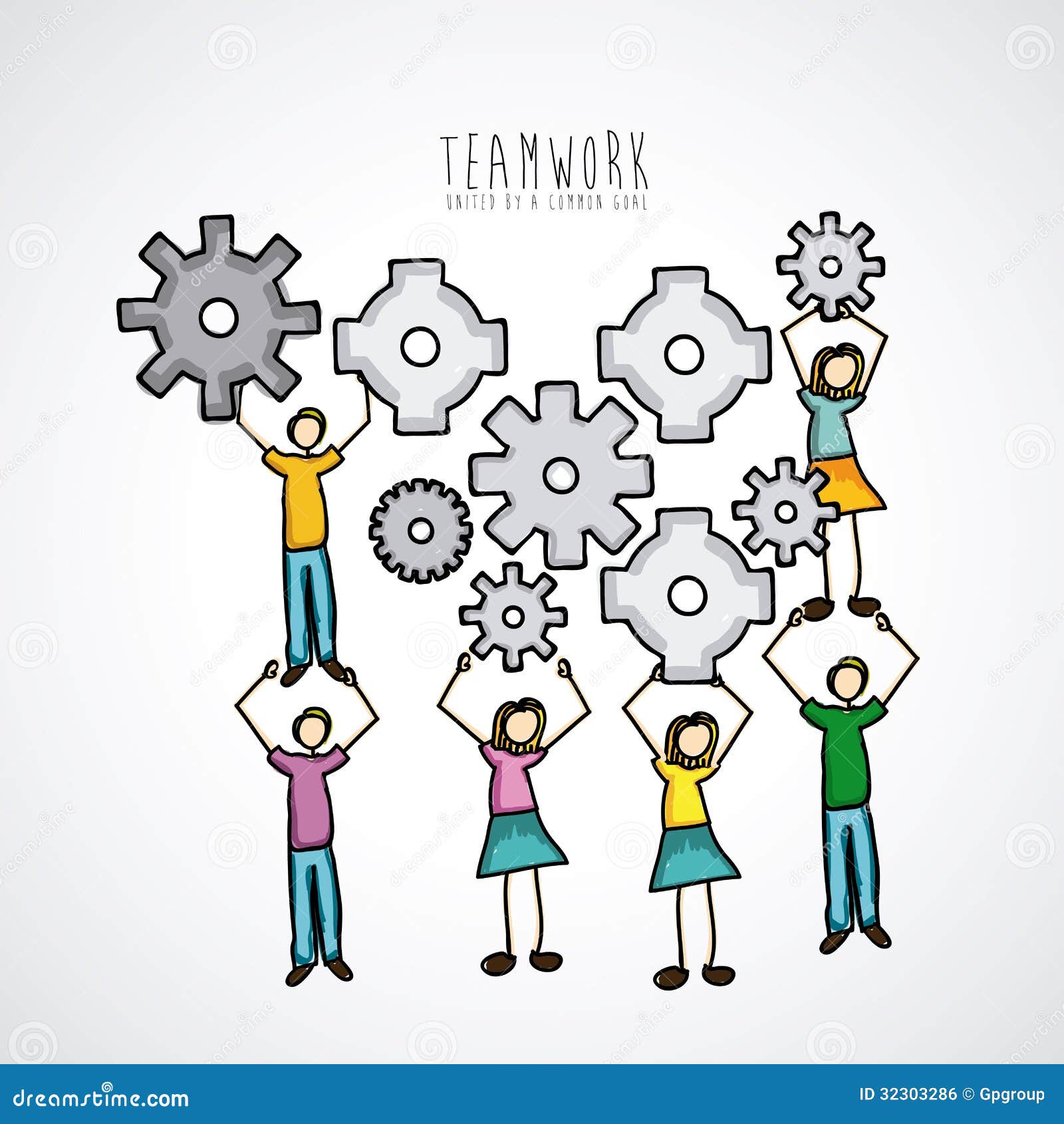 Teamwork stock vector. Illustration of love, concept 32303286