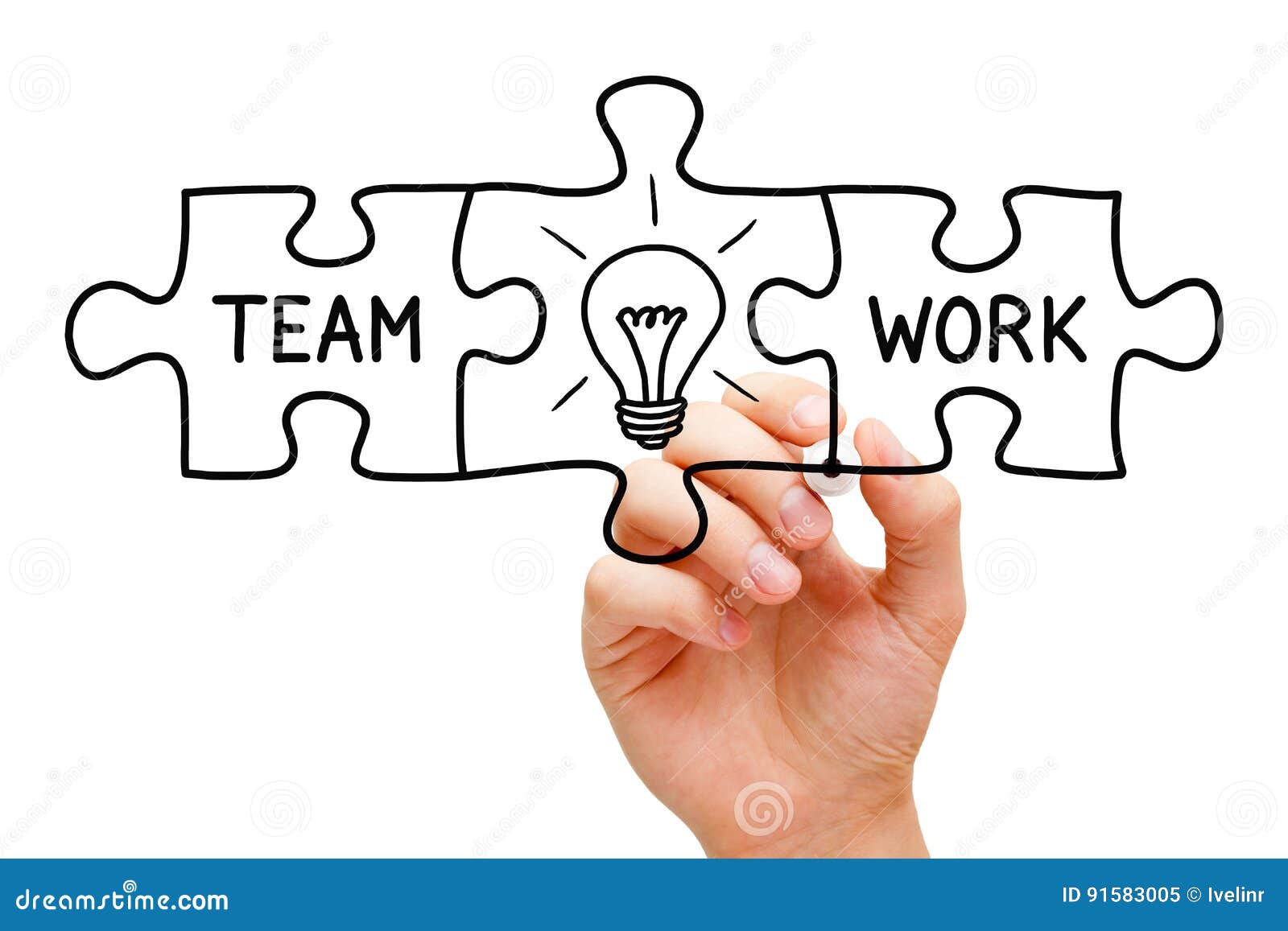 teamwork great idea puzzle concept