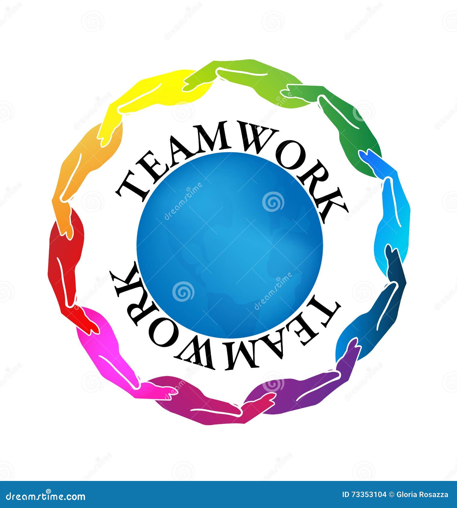 Teamwork hands stock vector. Illustration of colors, body - 73353104