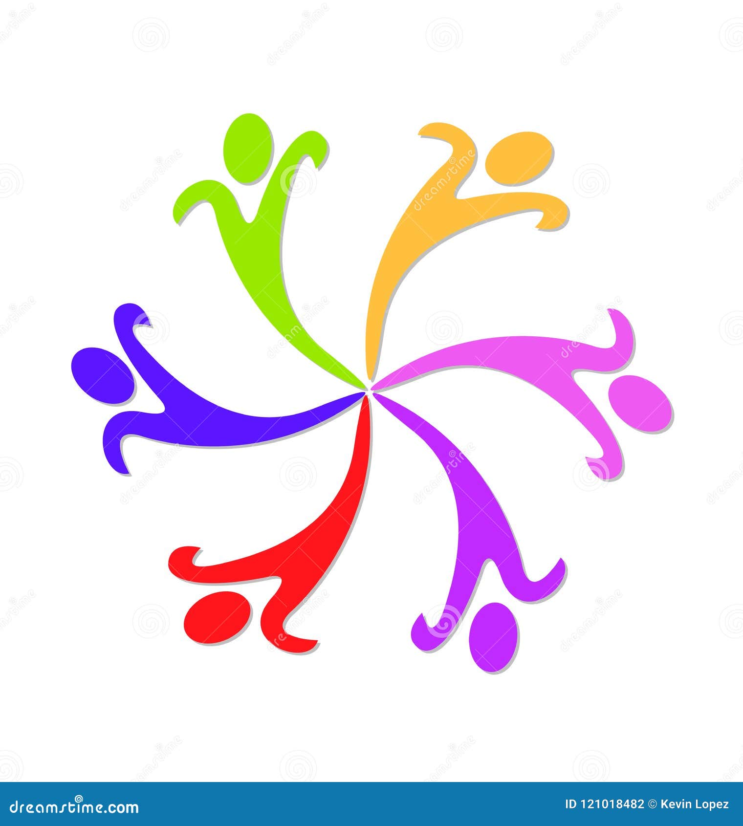 Teamwork of Happy Colorful People Vector Logo Stock Vector ...