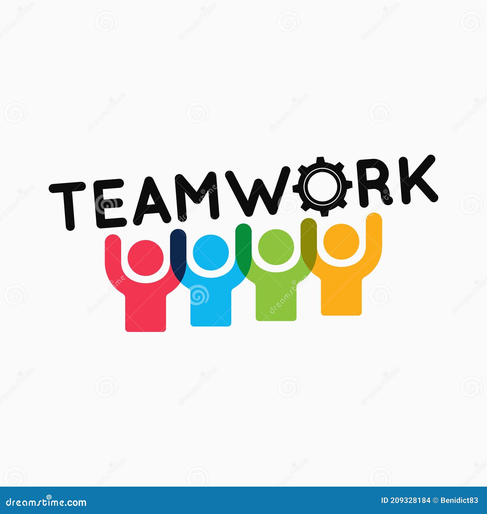 Teamwork Icon Business Concept on White Background Stock Vector ...