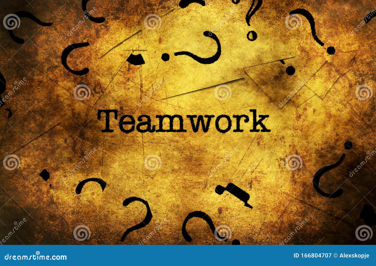 Teamwork and Question Mark Grunge Concept Stock Image Image of work
