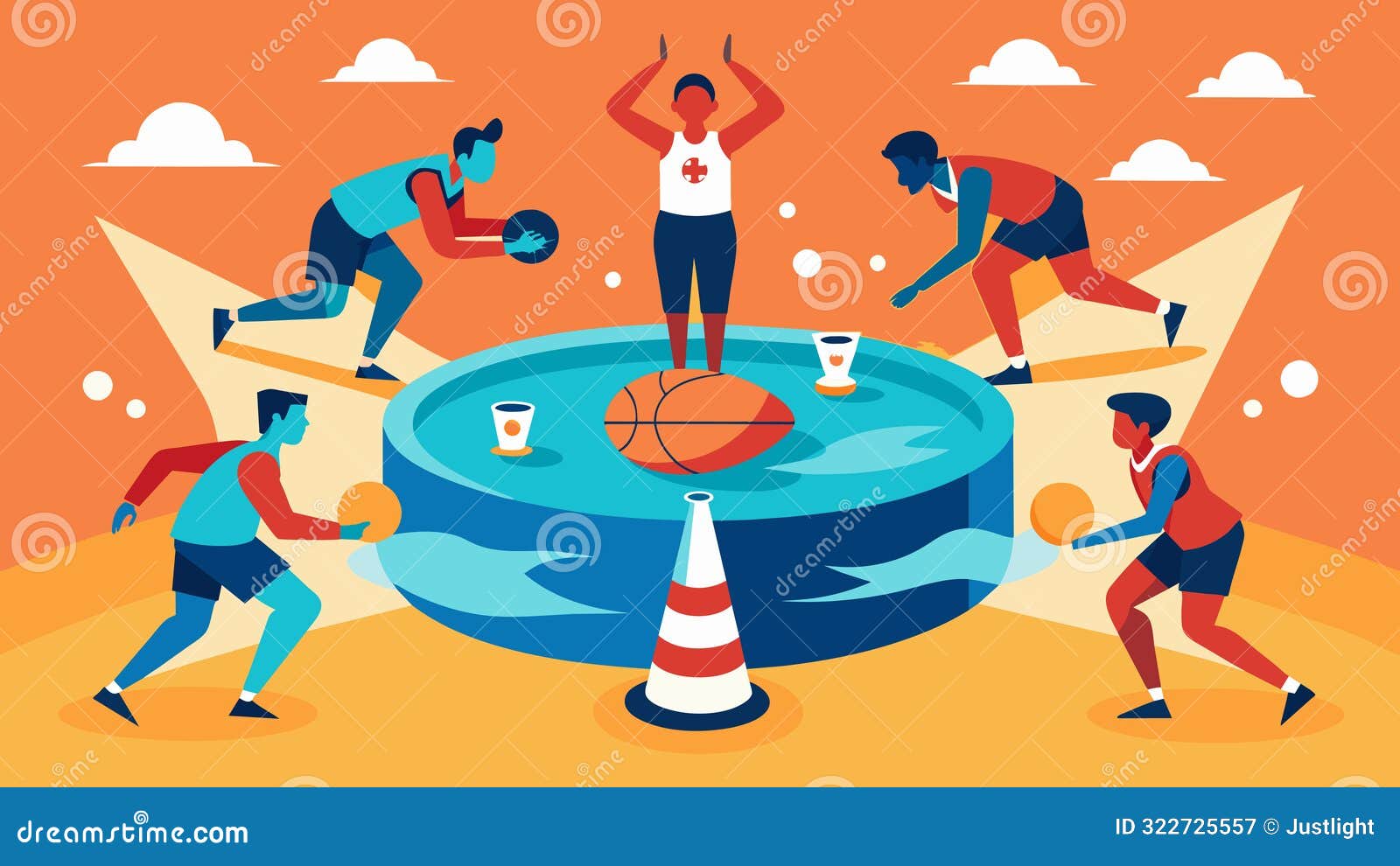 teamwork and strategy are put to the test as players navigate the pool and try to outscore their opponents in this