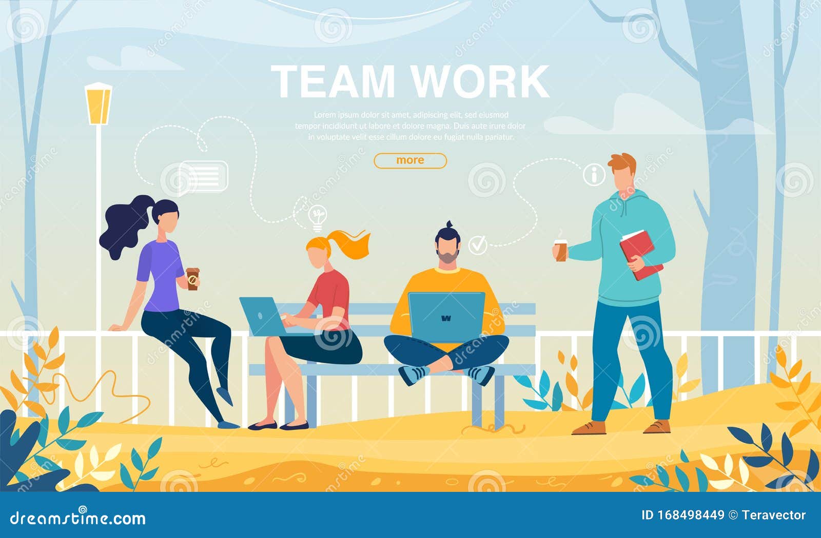 Teamwork Und Zusammenarbeit Im Freien Teamtreffen Vektor Abbildung Illustration Von Freien Zusammenarbeit