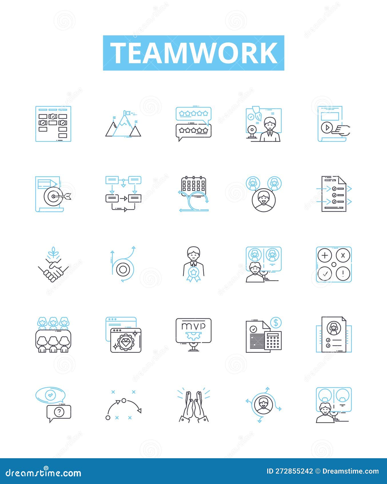 teamwork  line icons set. collaboration, synergy, togetherness, joint-effort, harmony, pooled, partnership