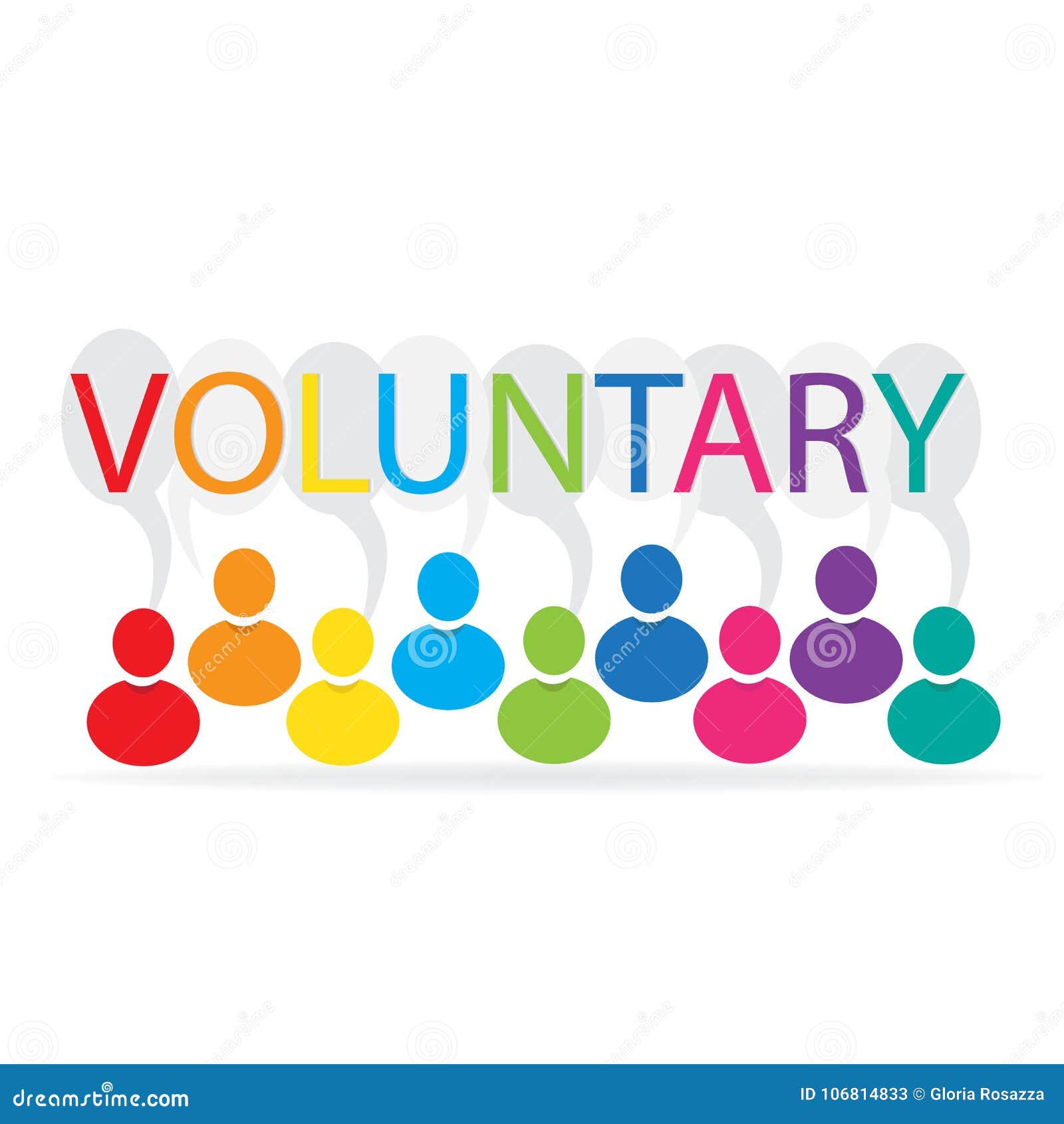 teamwork voluntary people colorful logo