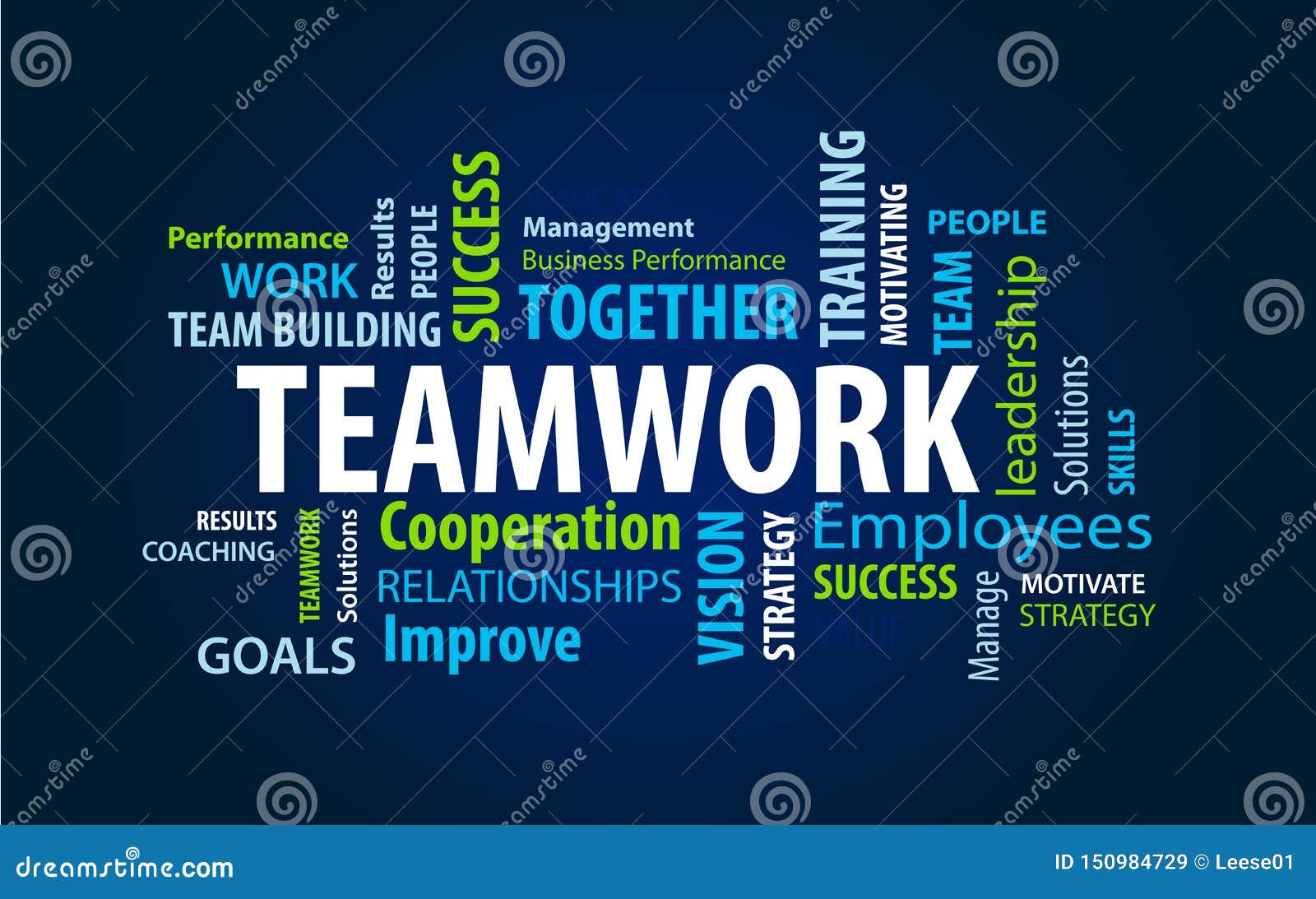 Teamwork Word Cloud stock illustration. Illustration of together ...