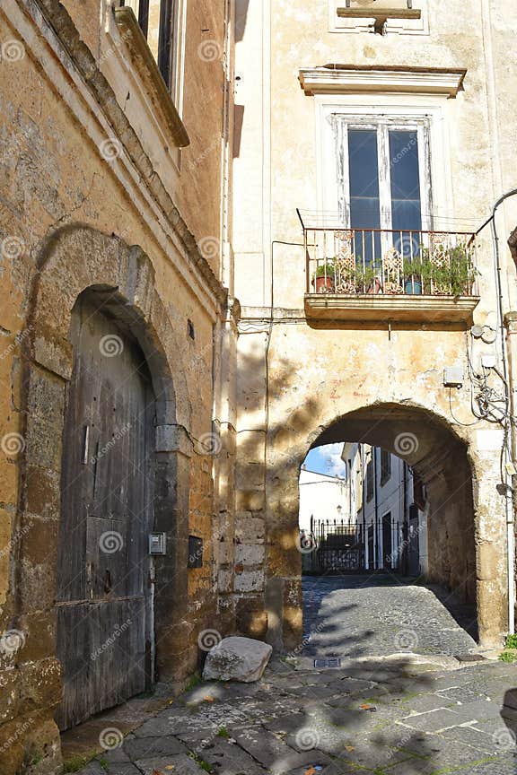 The Old Town of Teano in the Province of Caserta, Italy. Stock Photo