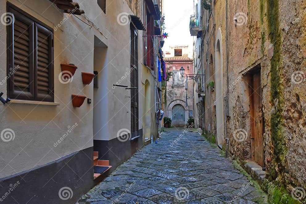 The Old Town of Teano in the Province of Caserta, Italy. Stock Image