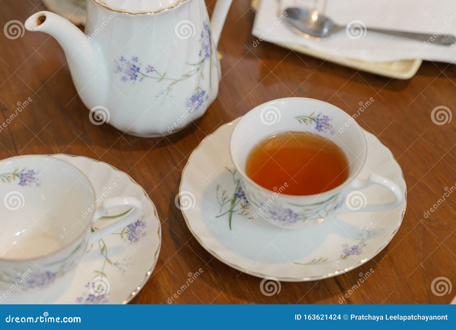 vintage wooden tea set